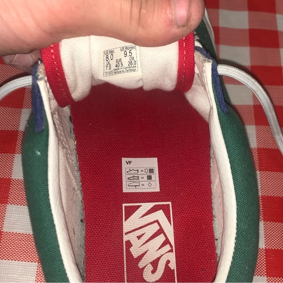 Vans Men-Women Yacht Club Old Skool Sneakers Blu Green Yellow Red size 9.5W - Picture 4 of 12